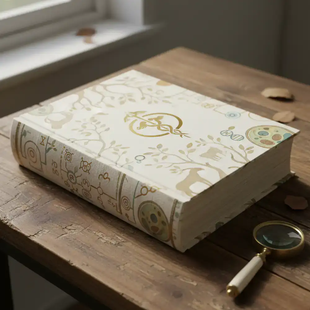 Printed expert breeding guide book on a wooden table